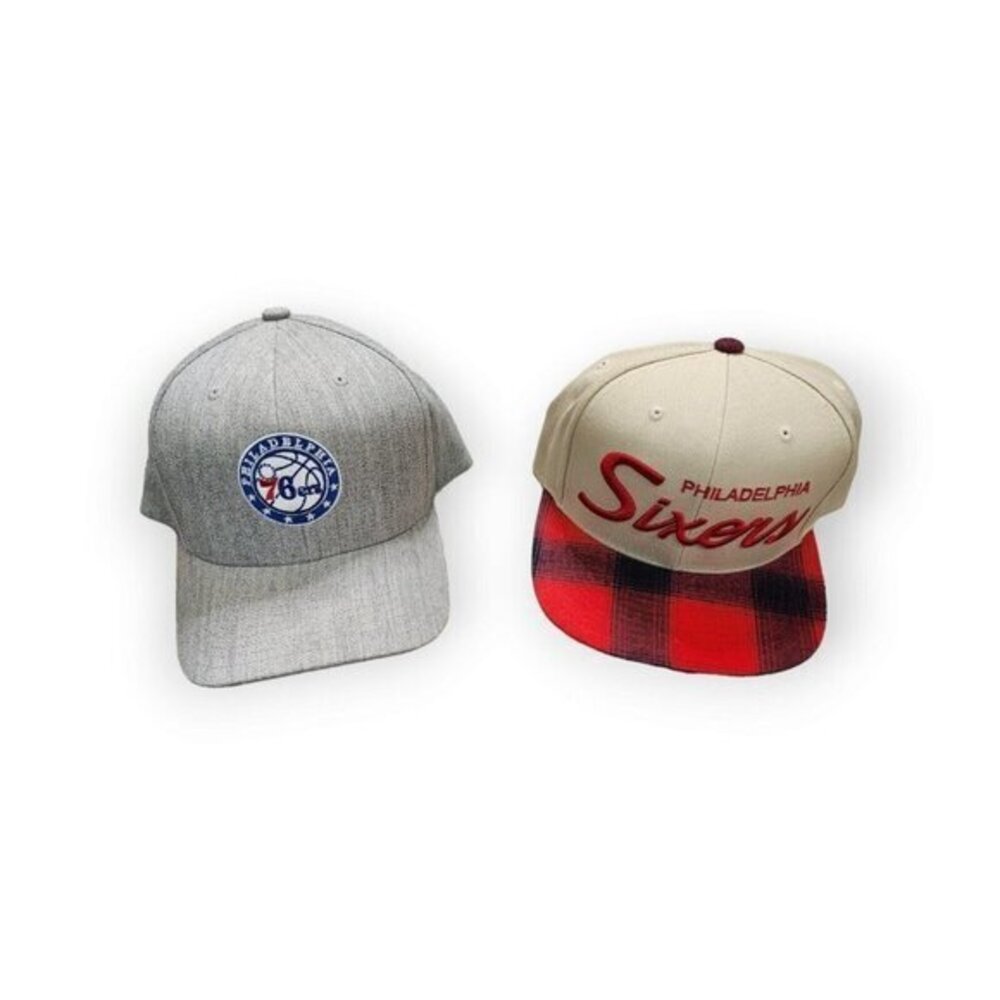 Philadelphia 76ers Sixers Mitchell Ness Script Hat Snapback